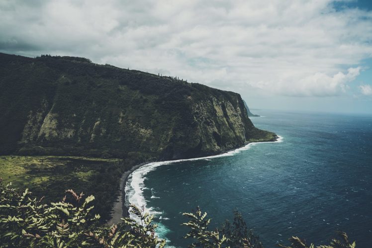 nature, Landscape, Mountains, Water, Rocks, Clouds, Hawaii, Trees, Waves HD Wallpaper Desktop Background