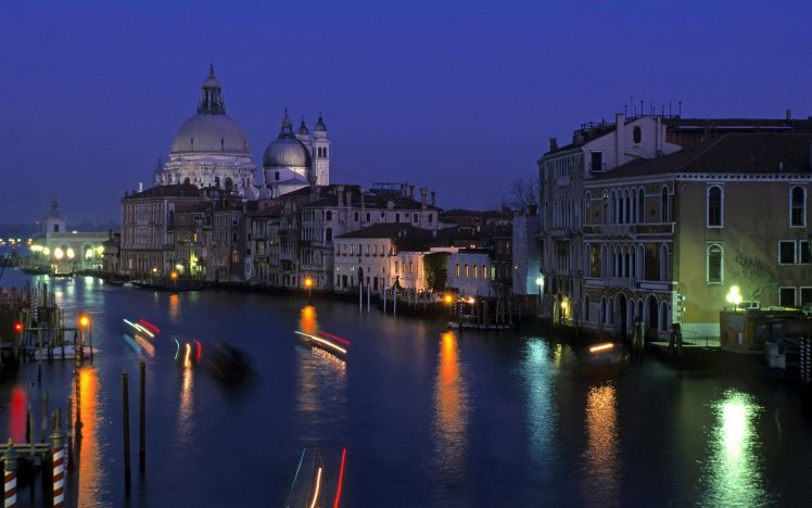 Venice, Italy, Water, Cityscape, Night HD Wallpaper Desktop Background