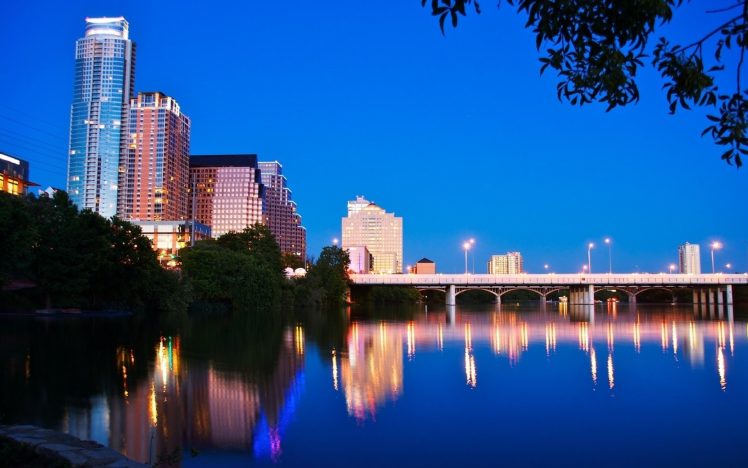 Austin, Texas, Water, Reflection, Cityscape, Sky HD Wallpaper Desktop Background