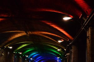 light bulb, Lights, Colourfull, Leeds, Tunnel