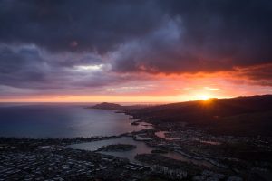 nature, Hawaii, Landscape, Mountains, Horizon, Clouds, Water, Cityscape