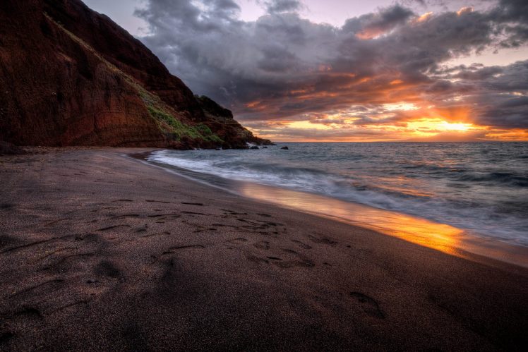 nature, Hawaii, Landscape, Mountains, Clouds, Long exposure, Water HD Wallpaper Desktop Background