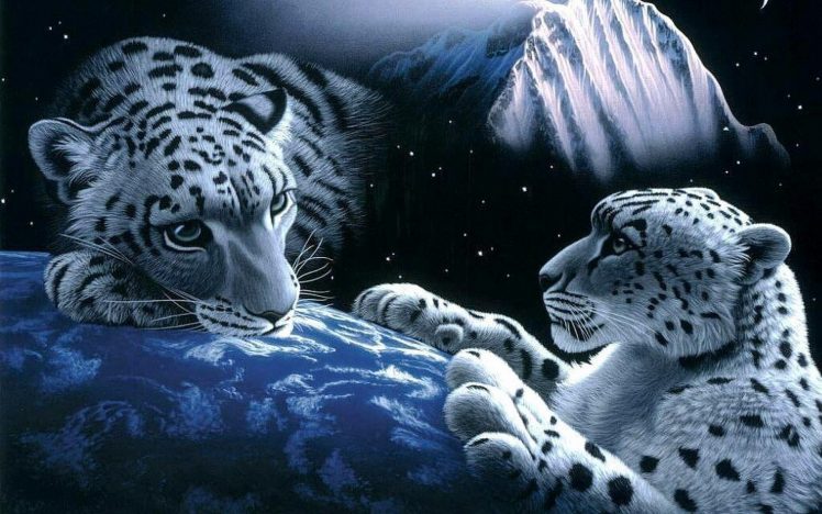 leopard, Digital art HD Wallpaper Desktop Background