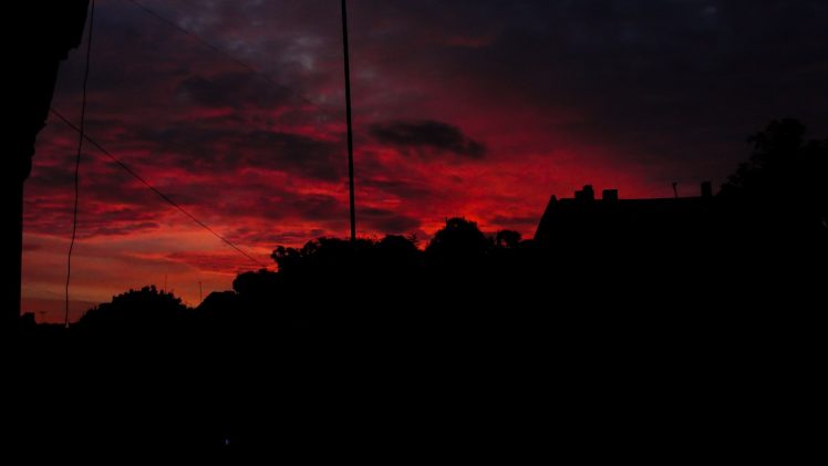 clouds, Sunset, Silhouette HD Wallpaper Desktop Background
