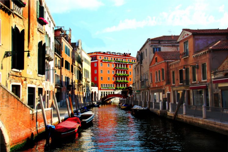 Venice, Canal, Gondolas, Colorful, Italy HD Wallpaper Desktop Background