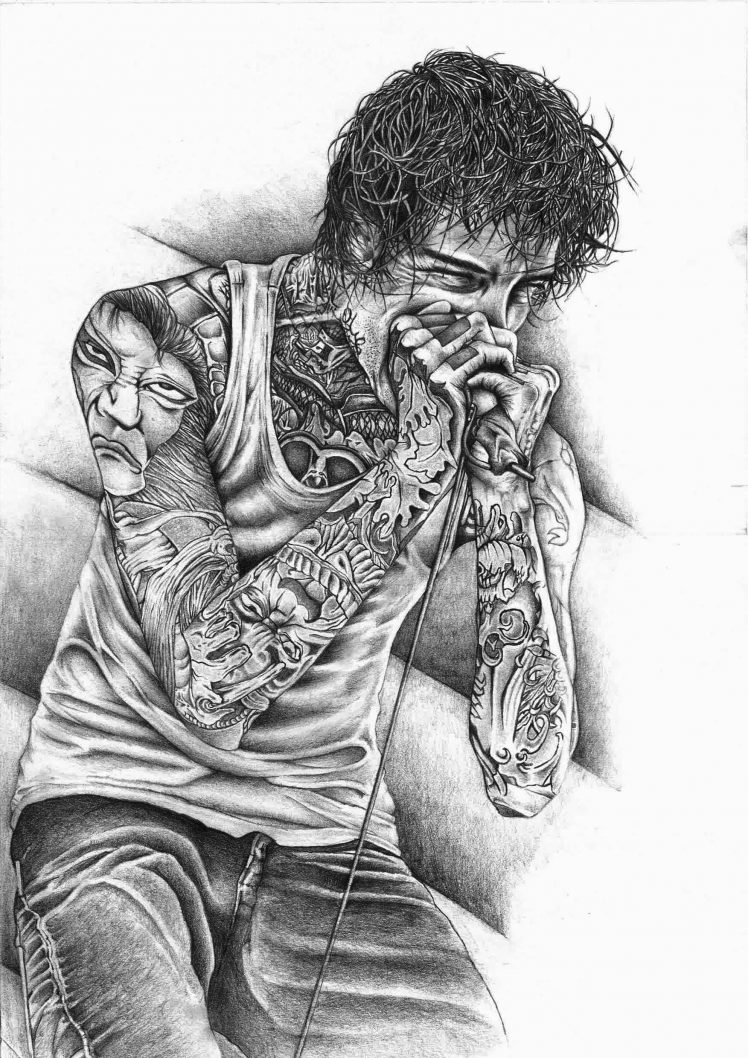 Mitch Lucker, Suicide Silence, Deathcore, Drawing, Tattoo Wallpapers HD /  Desktop and Mobile Backgrounds