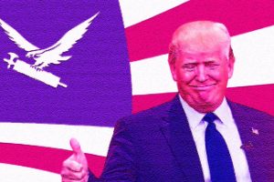 Donald Trump, Presidents, Thumbs up, Pink, Pixelated, Fascist symbology
