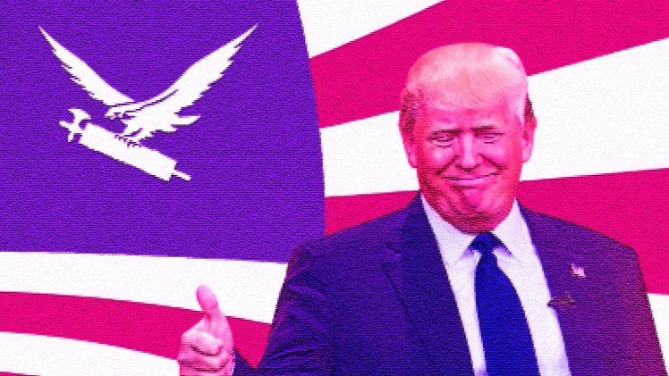 Donald Trump, Presidents, Thumbs up, Pink, Pixelated, Fascist symbology HD Wallpaper Desktop Background
