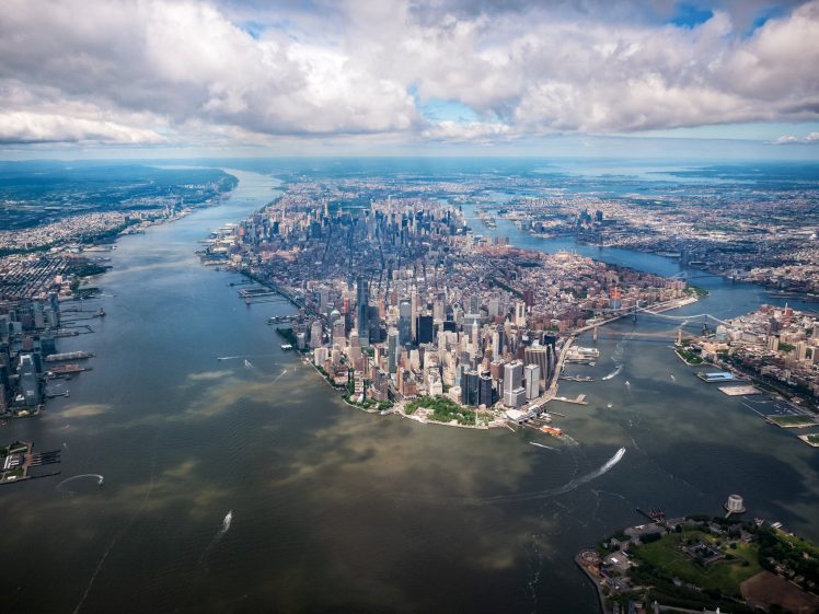 New York City, Water, River, Cityscape, Urban, Boat, Skyscraper, Building, Old building HD Wallpaper Desktop Background
