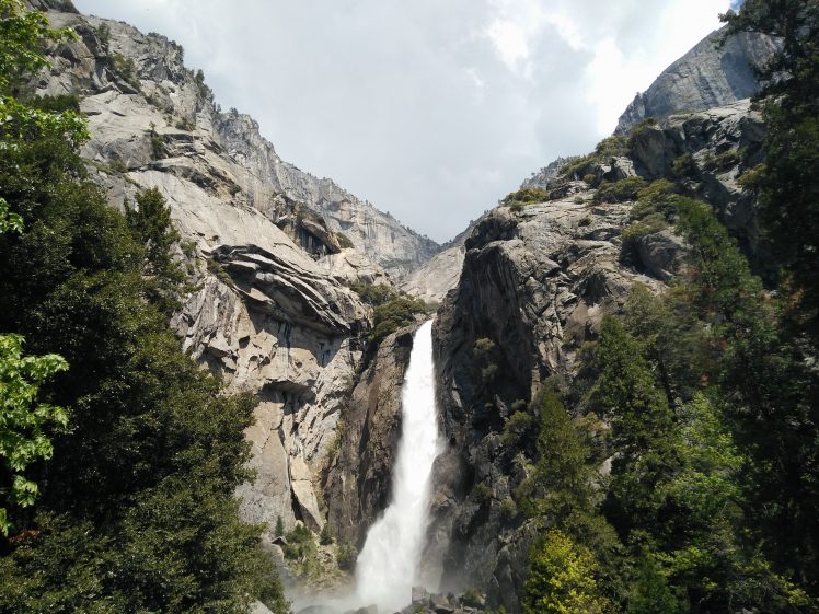 waterfall, Nature, Trees, Rock, USA, National park, Landscape HD Wallpaper Desktop Background