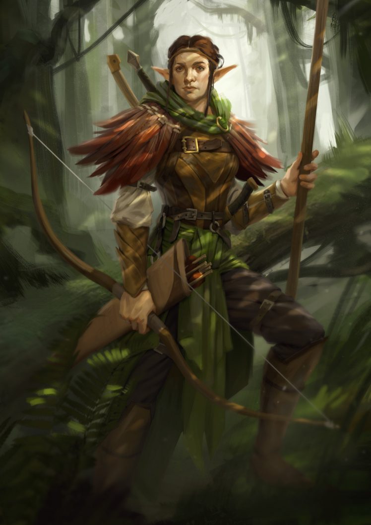 Kết hợp background for wood elf ranger vào thiết kế game và giải trí