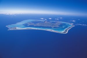 sea, Island, Mountains, Horizon, Aerial view, Atolls