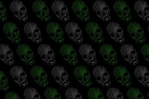 skull, Black, Green