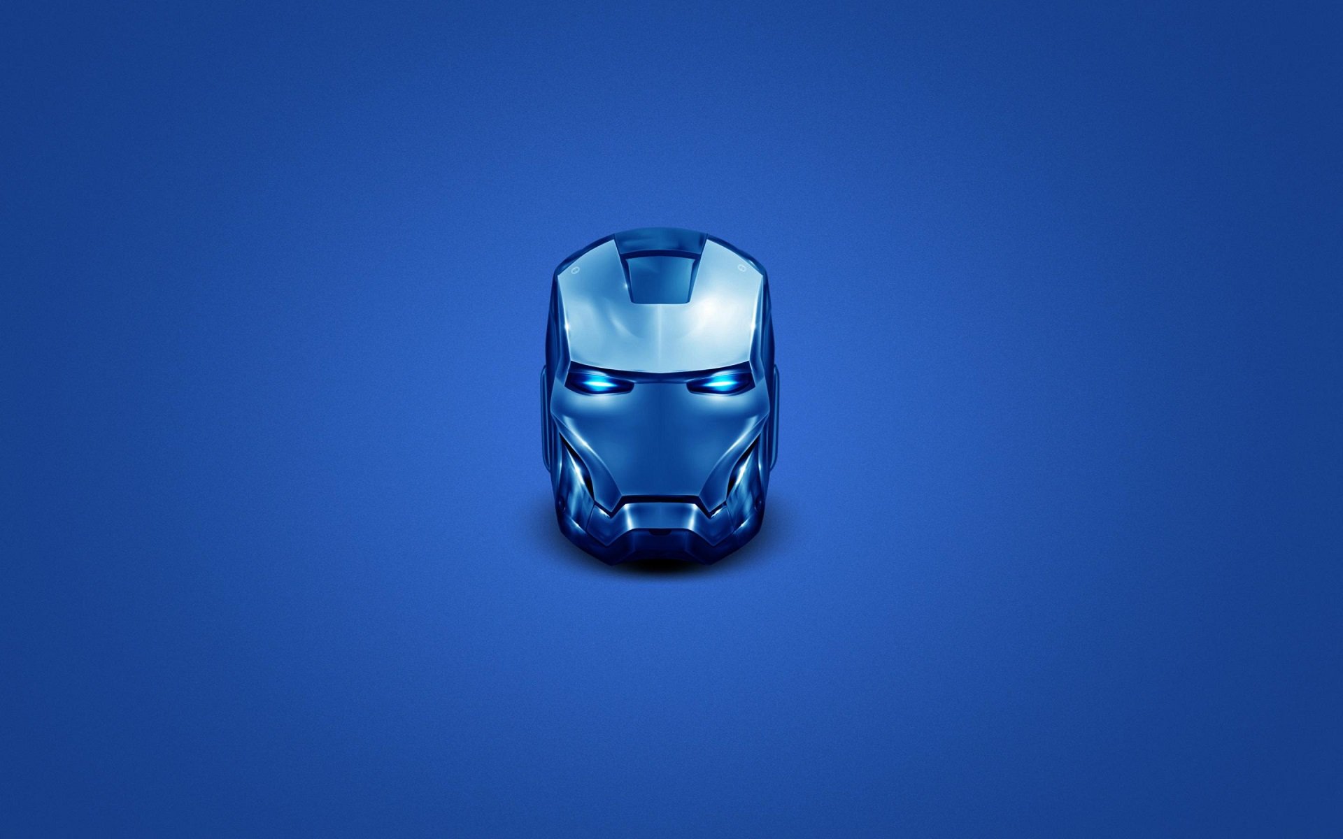 head, Iron Man, Helmet, Superhero, Blue, Simple background, Minimalism, Marvel Comics, Marvel Cinematic Universe Wallpaper