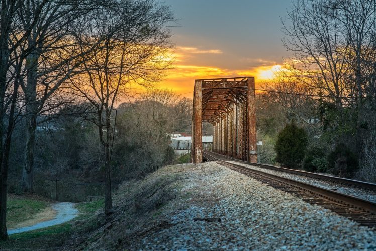railway, Bridge, Rust, Sky, Landscape HD Wallpaper Desktop Background