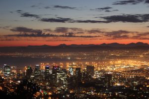 Cape Town, Lights, Sunrise, Mother City, Skyscraper, Sun rays, Clouds, Cityscape