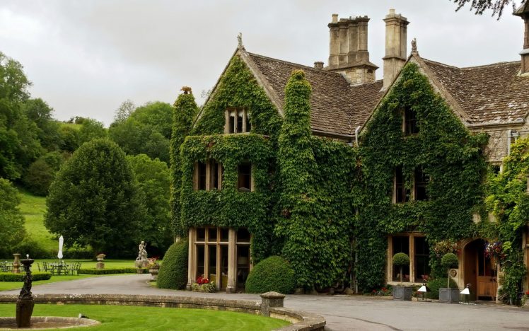 house, Ivy, Trees, England, Wiltshire HD Wallpaper Desktop Background
