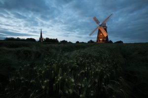 windmill, Landscape, Sky