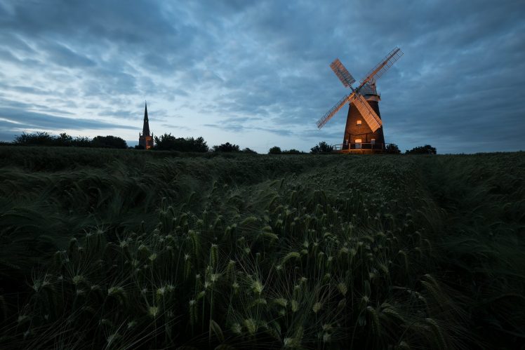 windmill, Landscape, Sky HD Wallpaper Desktop Background