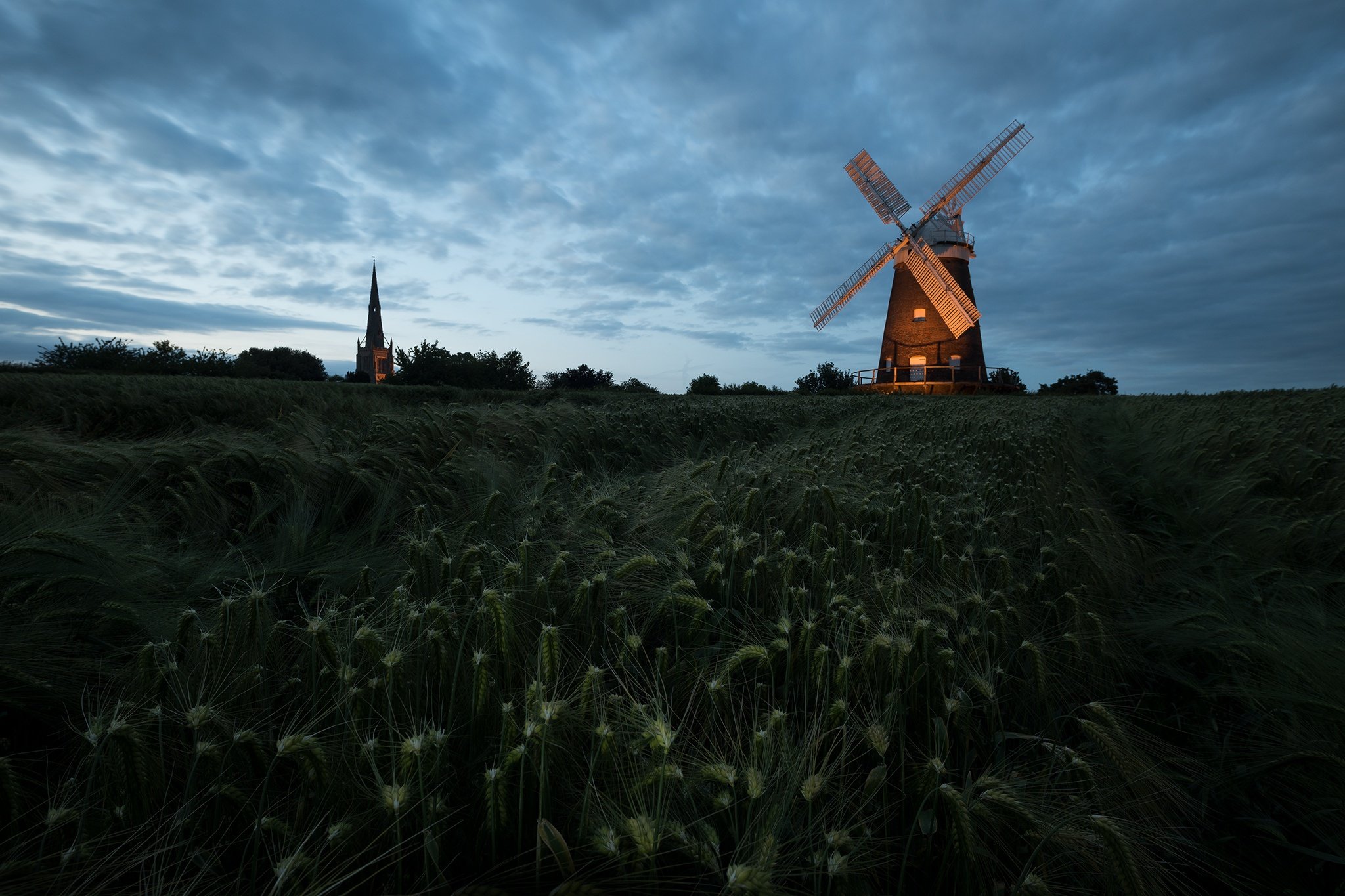 windmill, Landscape, Sky Wallpaper