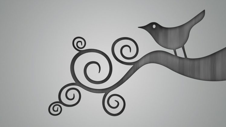 birds, Chrome,  grey, Monochrome HD Wallpaper Desktop Background