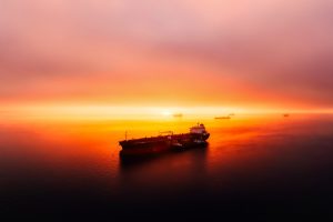 photography, Oil tanker, Sunset, Sea