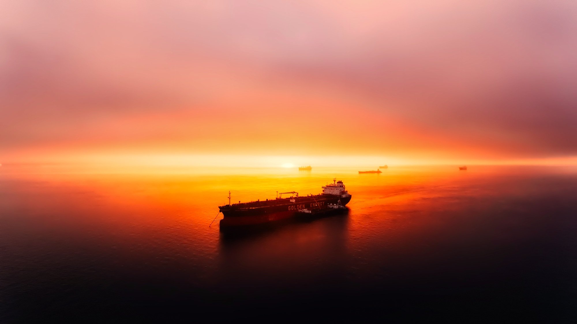 photography, Oil tanker, Sunset, Sea Wallpaper