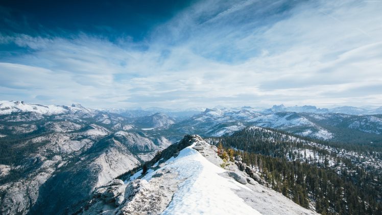 nature, Mountains, Snowy peak, Clouds, Landscape HD Wallpaper Desktop Background