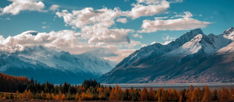 mountains, Landscape, Clouds, Nature, Hills, Valley, Oak trees, Plants, Fall HD Wallpaper Desktop Background