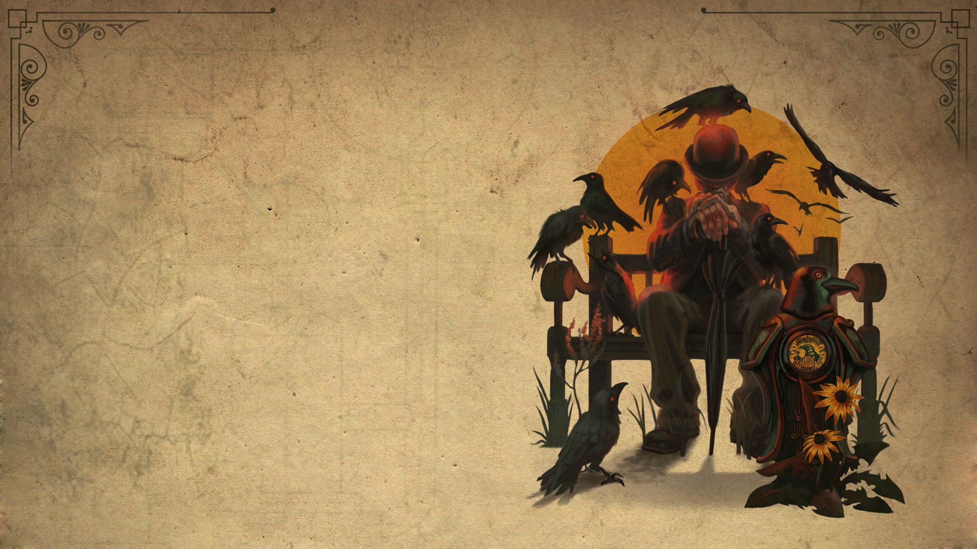 simple background, Crow, BioShock Infinite Wallpaper