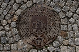 sewer hatch, Pavements, Sandomierz
