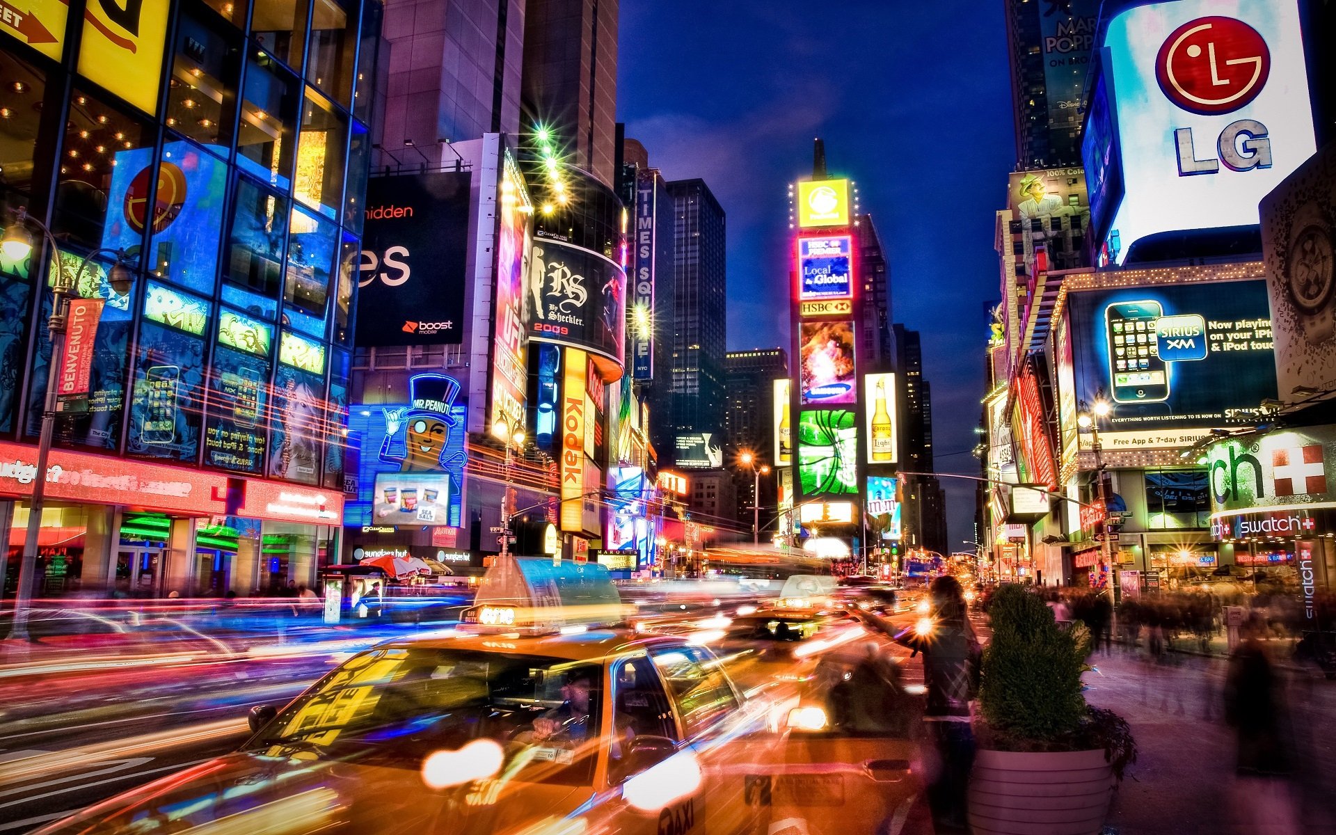 New York City, USA, Times Square, City, Urban, Building, Skyscraper, Long exposure, Car, Taxi, 2007 (Year) Wallpaper