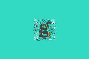illustration, Letter, Teal, Turquoise, Snake, Typographic, Typography