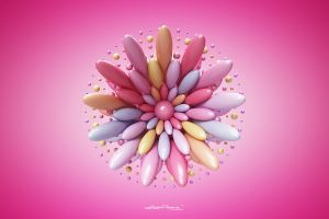 Lacza, Abstract, 3D, Pink background