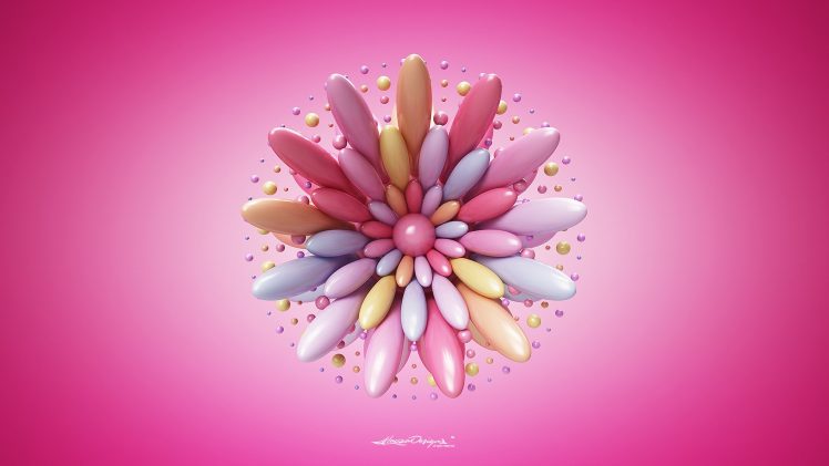 Lacza, Abstract, 3D, Pink background HD Wallpaper Desktop Background