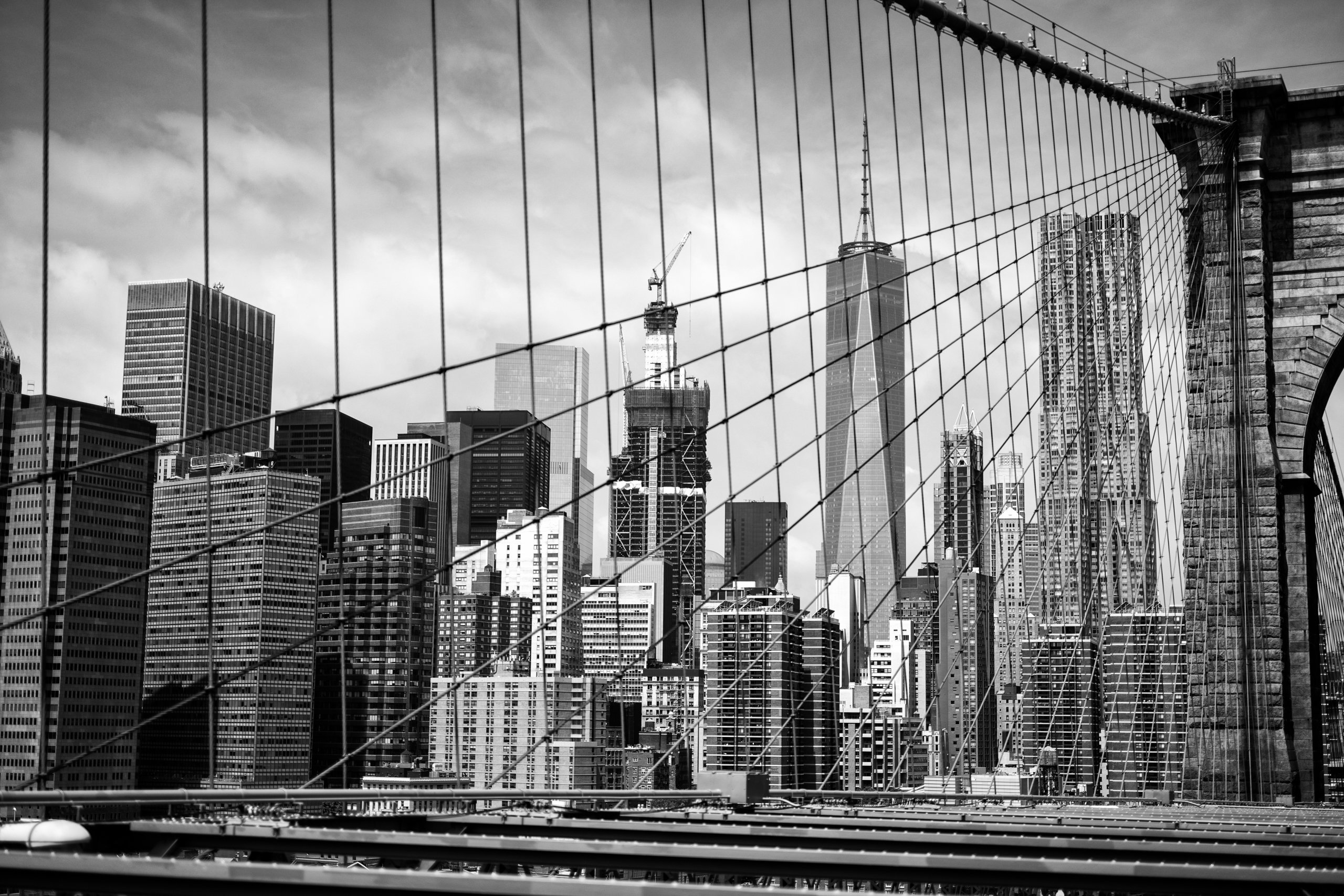 cityscape, Brooklyn Bridge, Monochrome, USA, New York City Wallpapers ...