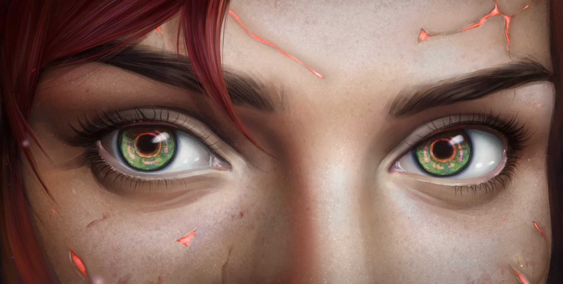 eyes, Commander Shepard, Digital art, Closeup, Fem Shep, Mass Effect Wallpaper