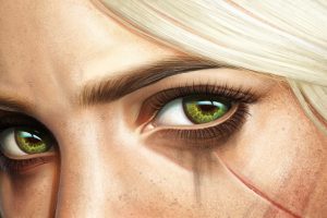 eyes, Cirilla Fiona Elen Riannon, Digital art, Closeup, The Witcher 3: Wild Hunt, Ciri