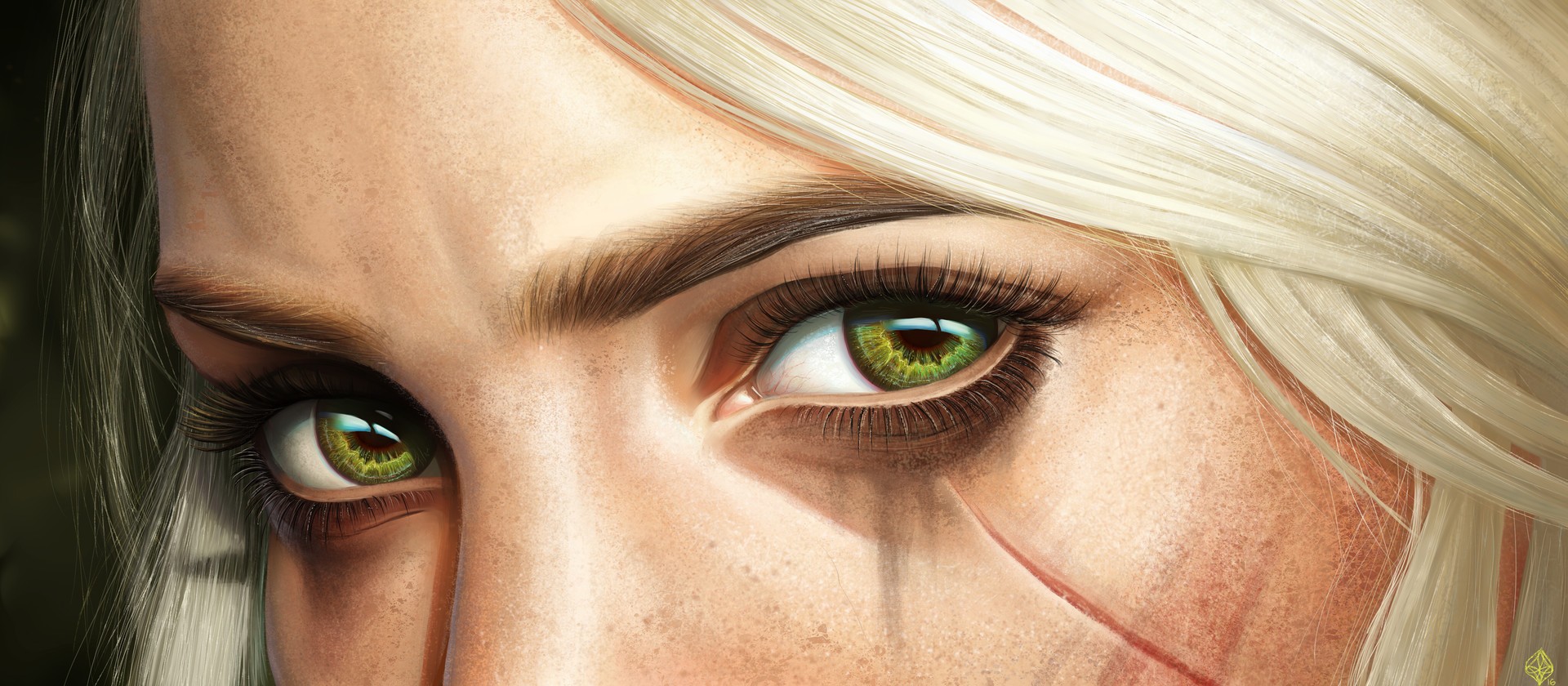 eyes, Cirilla Fiona Elen Riannon, Digital art, Closeup, The Witcher 3: Wild Hunt, Ciri Wallpaper