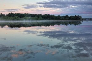 river, Forest, Sky, Clouds, Morning, Mist