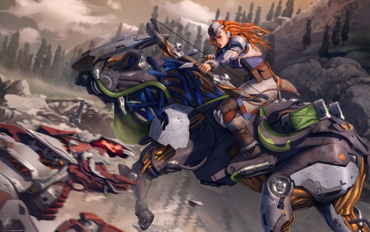 warrior, Archer, Fantasy art, Horizon: Zero Dawn HD Wallpaper Desktop Background