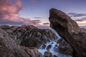 Wyadup Rocks, Australia, Rocks, Water, Waterfall, Sunset