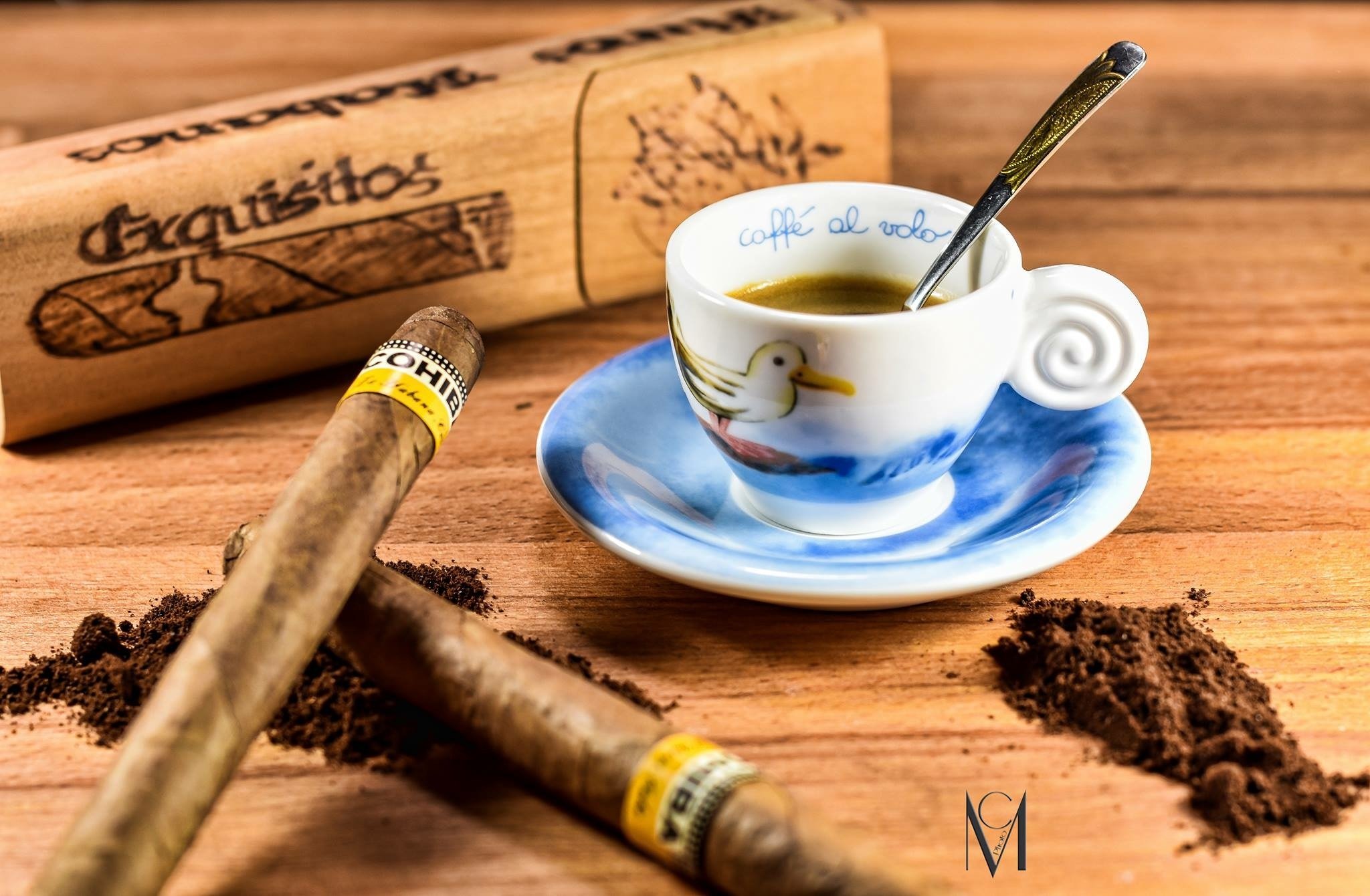 Massimo Cola, Still life, Cup, Cigars, Coffee, Spoon, 500px Wallpaper