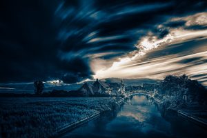 Stefan Kierek, Dark, River, Bridge, Sky, Digital art, Landscape, 500px