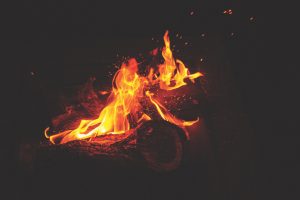 log, Fire, Campfire