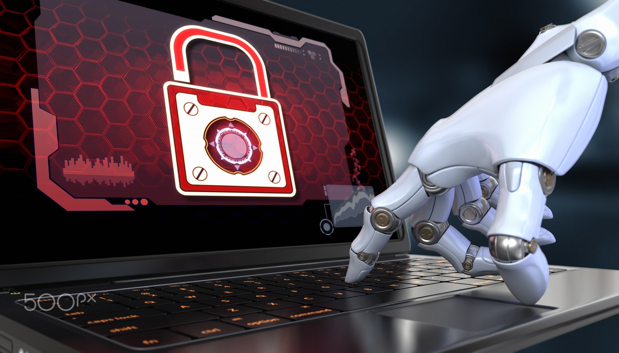 Tatiana Shepeleva, Robot, Laptop, Digital art, 500px Wallpaper