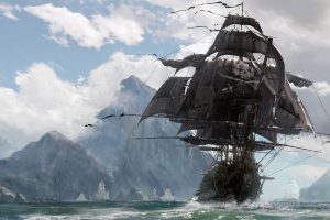 pirates, Video games, Skull & Bones, Sea, Mountains, Pirate ship