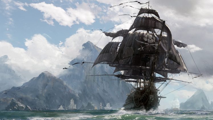 pirates, Video games, Skull & Bones, Sea, Mountains, Pirate ship HD Wallpaper Desktop Background