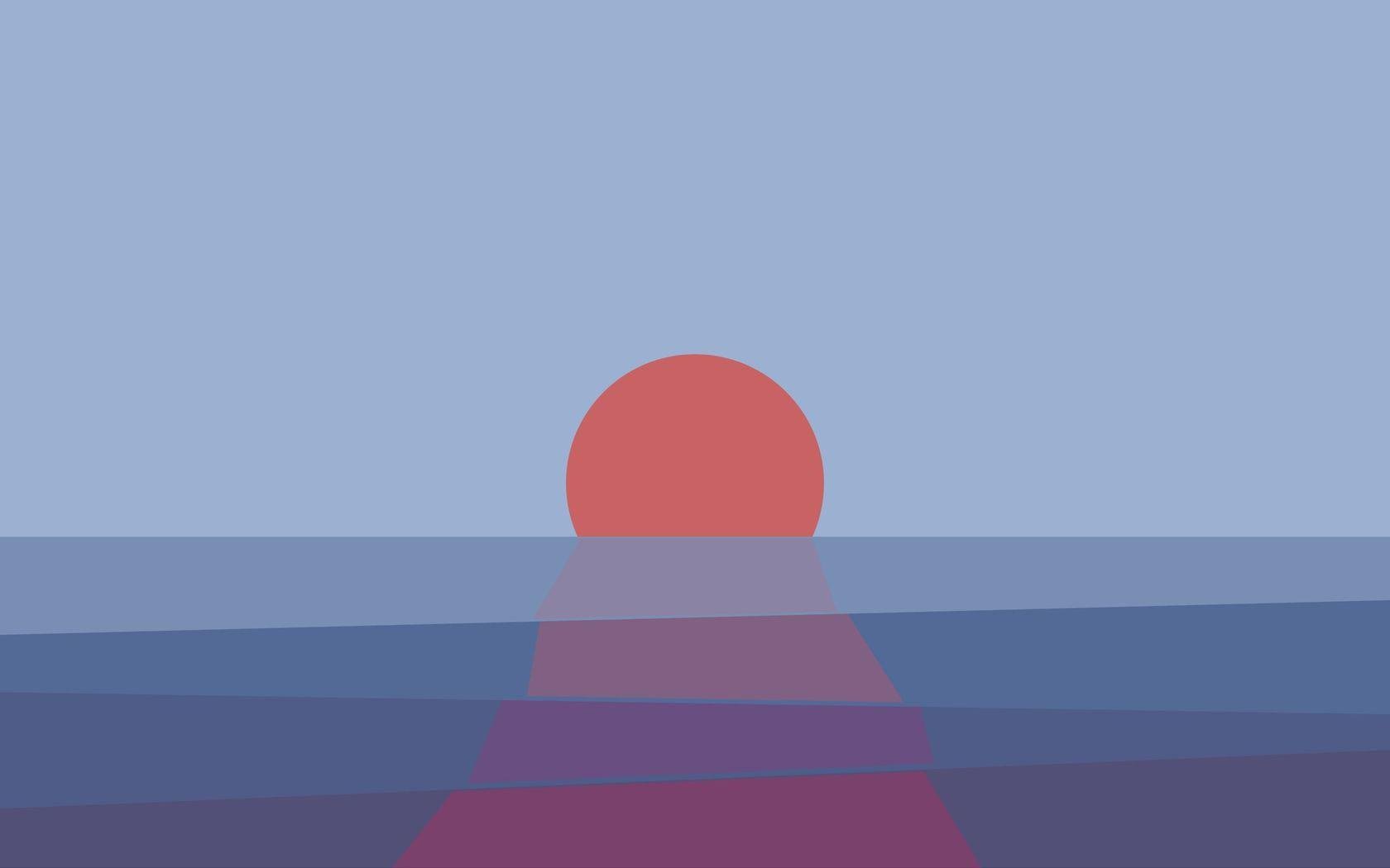 simple background, Sunset Wallpaper