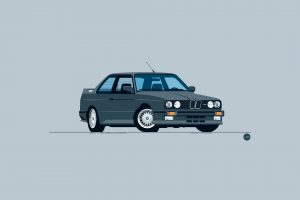 BMW, Car, Minimalism, Black, Simple background, Vector, BMW M3